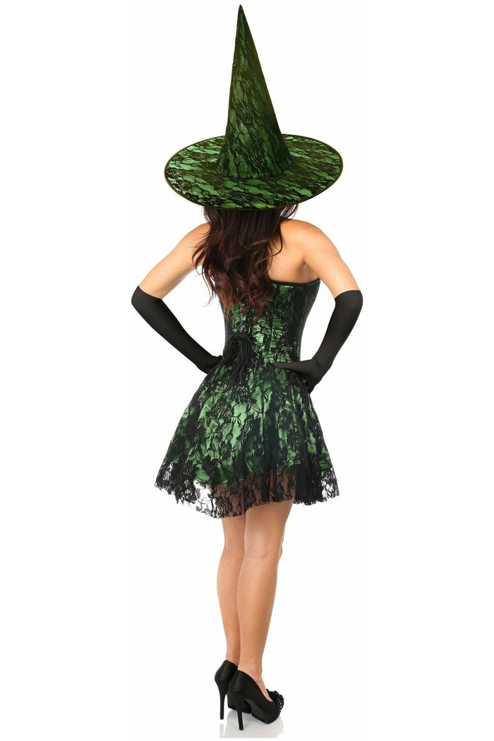 Daisy Beachwear Lavish 3 PC Green Lace Corset Dress Costume