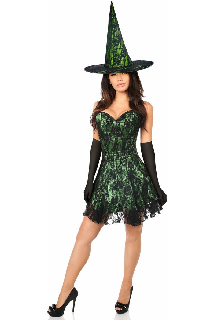 daisy beachwear Lavish 3 PC Green Lace Corset Dress Costume