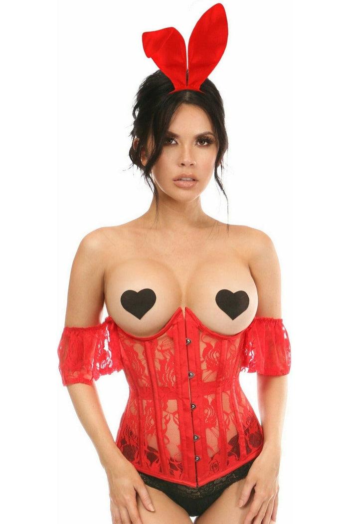 Daisy Beachwear Lavish 3 PC Sexy Red Bunny Corset Costume