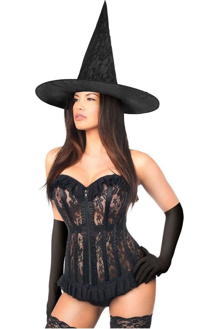 Daisy Beachwear Lavish 3 PC Sheer Lace Witch Corset Costume