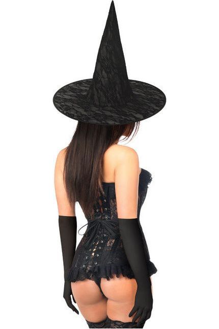 Daisy Beachwear Lavish 3 PC Sheer Lace Witch Corset Costume