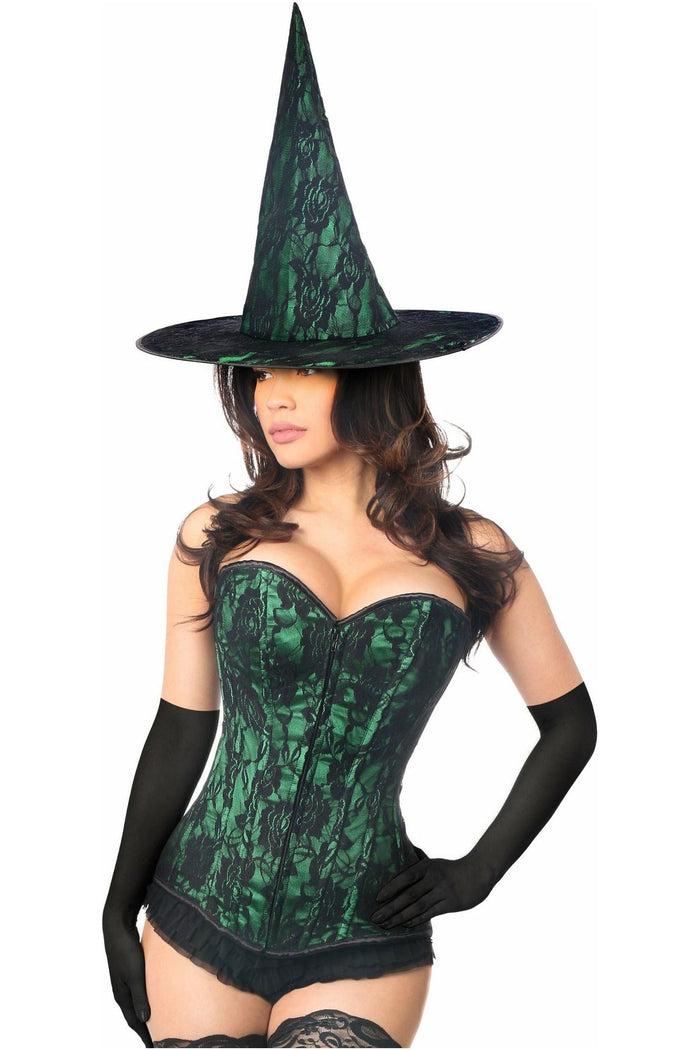 Daisy Beachwear Lavish 3 PC Spellbound Green Lace Witch Corset Costume