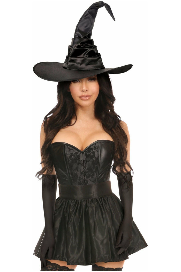 Daisy Beachwear Lavish 4 PC Black Lace Witch Corset Costume