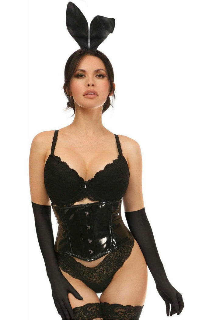 Daisy Beachwear Lavish 4 PC Black PVC Bunny Corset Costume
