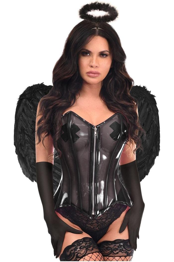 Daisy Beachwear Lavish 4 PC Clear Black Dark Angel Corset Costume