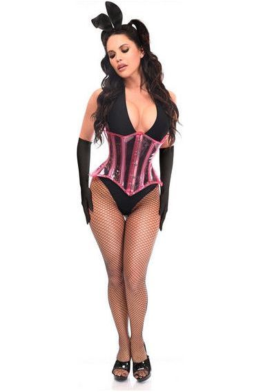 daisy beachwear Lavish 4 PC Pink Festival Bunny Corset Costume