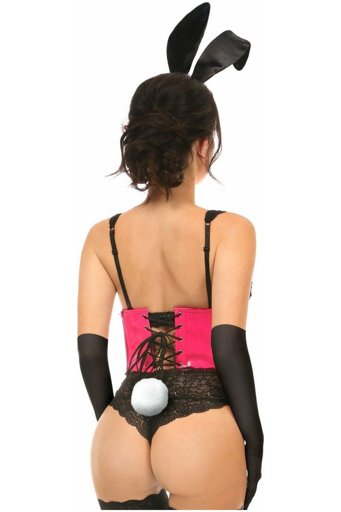 Daisy Beachwear Lavish 4 PC Pink PVC Bunny Corset Costume