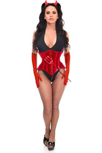 daisy beachwear Lavish 4 PC Red Festival Devil Corset Costume