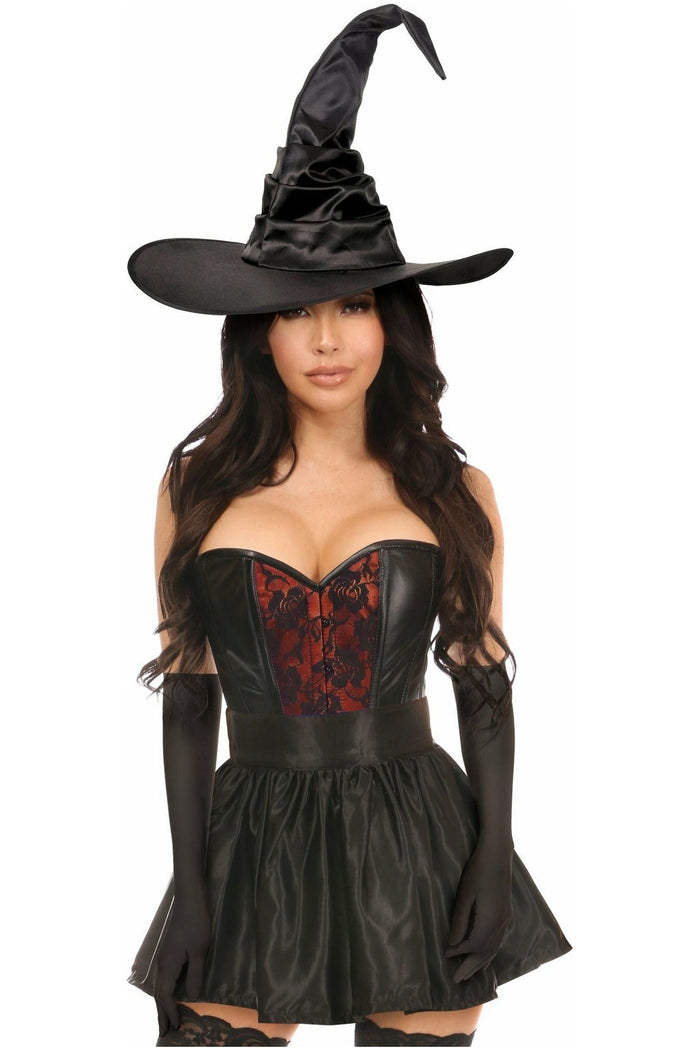 Daisy Beachwear Lavish 4 PC Red Lace Witch Corset Costume