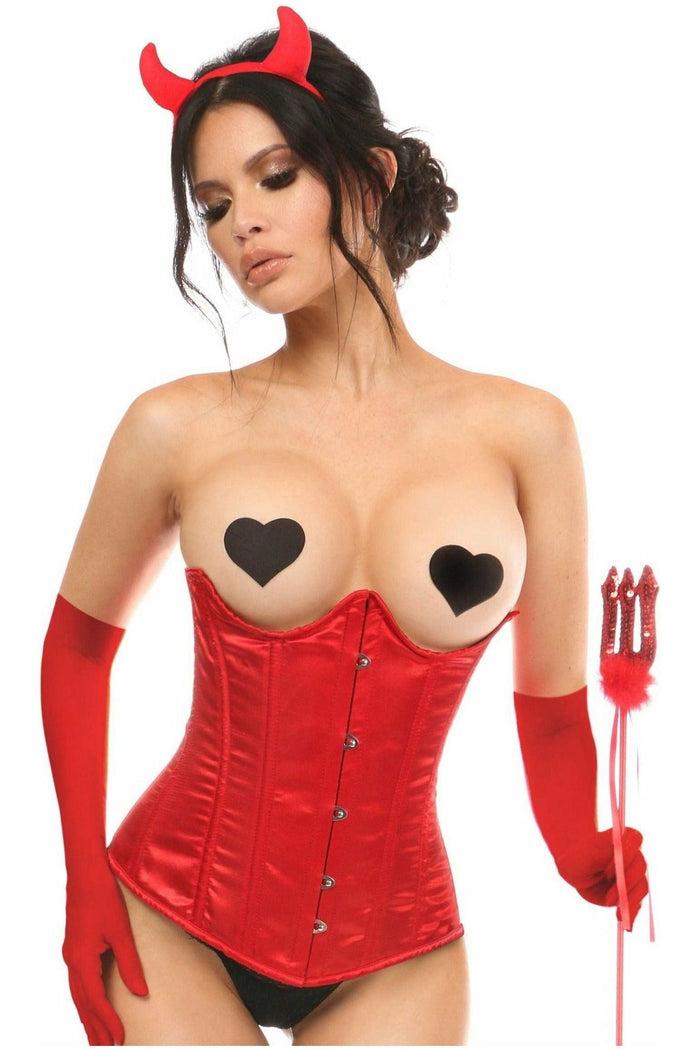 Daisy Beachwear Lavish 4 PC Sexy Red Devil Corset Costume