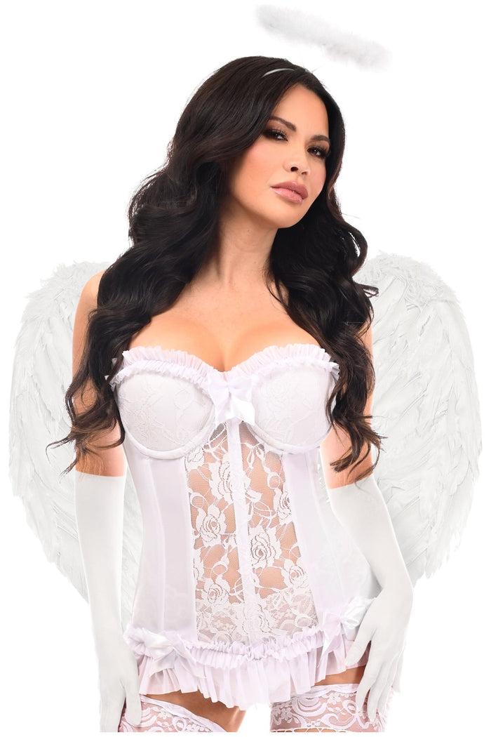 Daisy Beachwear Lavish 4 PC White Angel Bustier Corset Costume