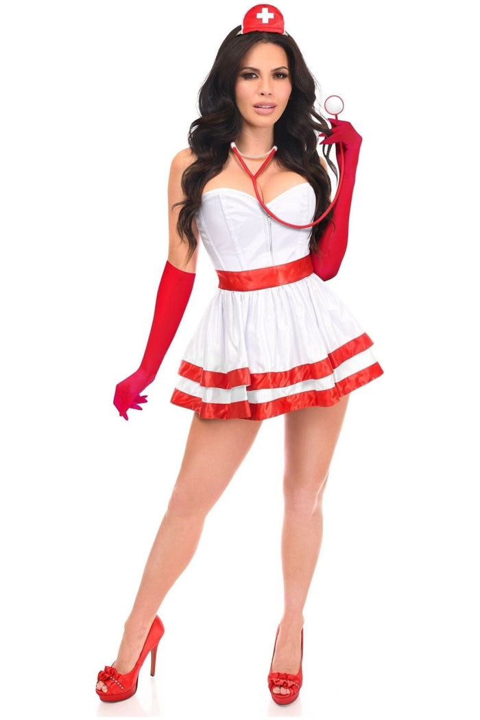 daisy beachwear Lavish 5 PC Heart Stopper Nurse Corset Costume