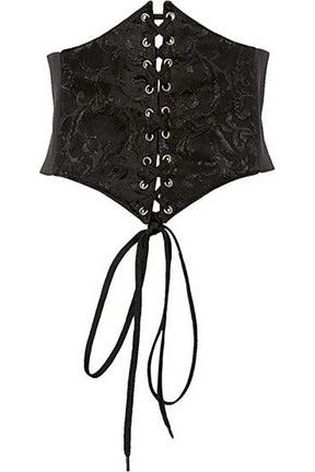 daisy beachwear Lavish Black Brocade Corset Belt Cincher