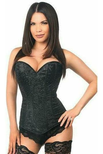 Daisy Beachwear Lavish Black Glitter Side Zipper Corset