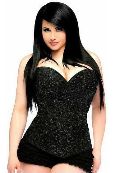 daisy beachwear Lavish Black Glitter Side Zipper Corset