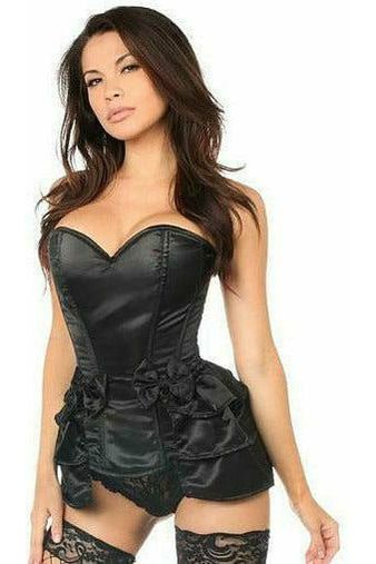 daisy beachwear Lavish Black Satin Corset w/Removable Snap on Skirt