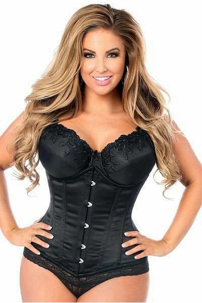 daisy beachwear Lavish Black Satin Underbust Corset