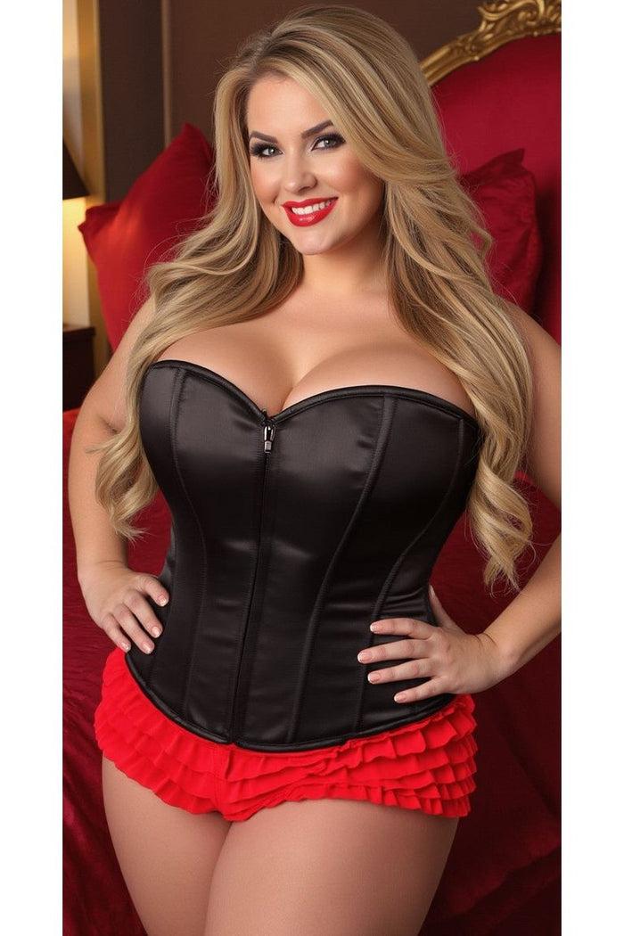 Daisy Beachwear Lavish Black Sweetheart Front Zipper Corset