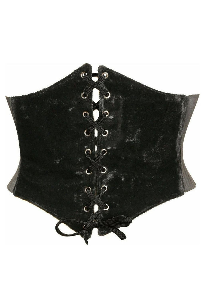 daisy beachwear Lavish Black Velvet Corset Belt Cincher