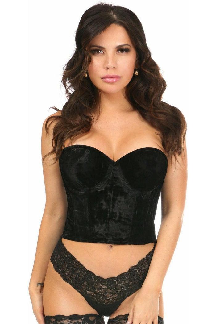 daisy beachwear Lavish Black Velvet Underwire Bustier