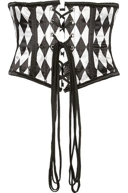 Daisy Beachwear Lavish Black & White Diamond Waist Cincher Corset