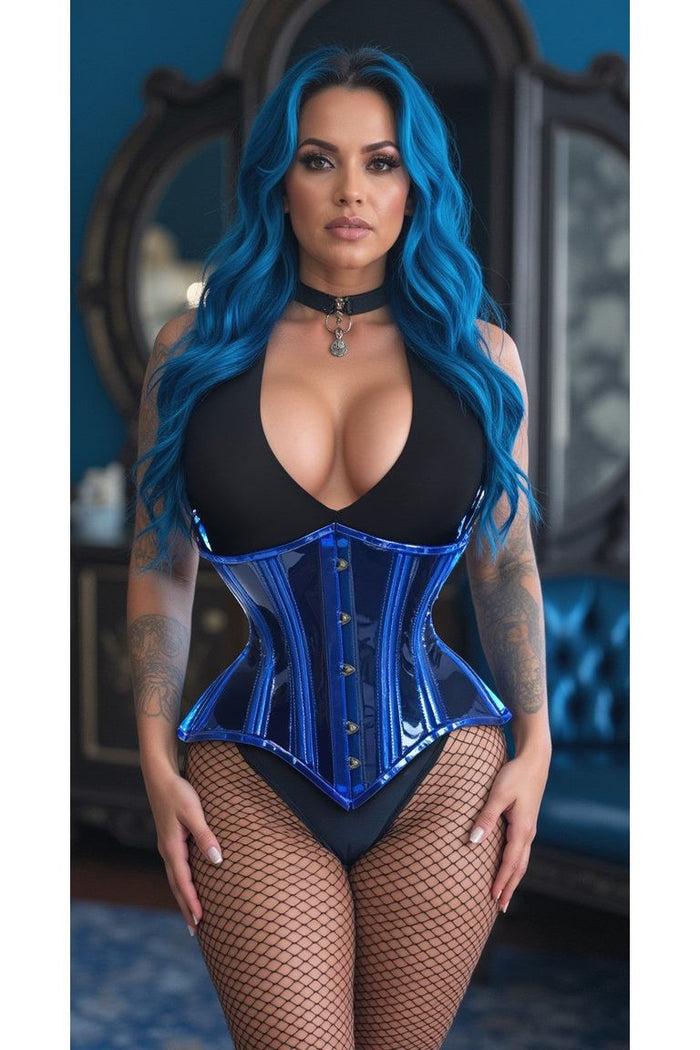 Daisy Beachwear Lavish Blue Clear Curvy Underbust Waist Cincher Corset