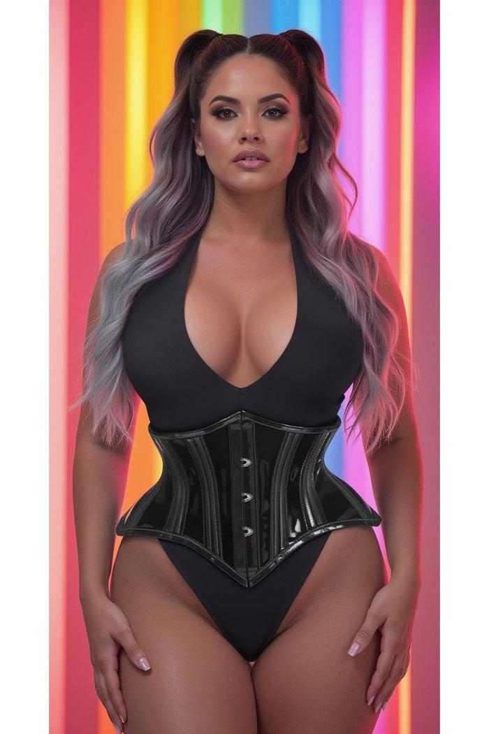 Daisy Beachwear Lavish Clear Black Curvy Cut Mini Cincher Corset