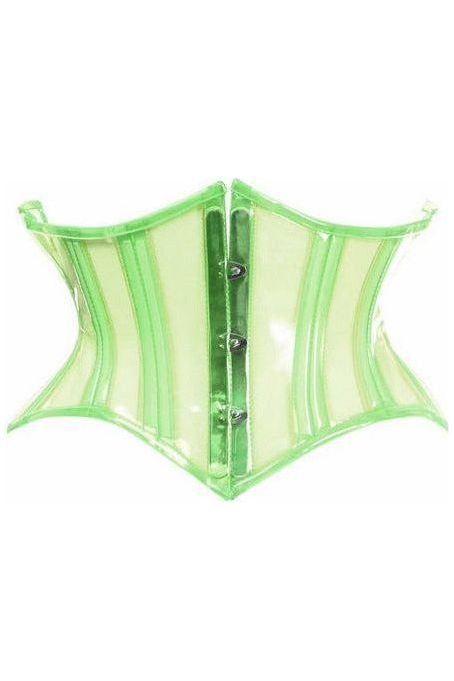 daisy beachwear Lavish Clear Green Curvy Cut Mini Cincher Corset