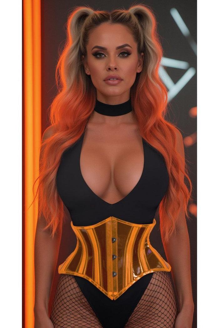 Daisy Beachwear Lavish Clear Orange Curvy Cut Mini Cincher Corset
