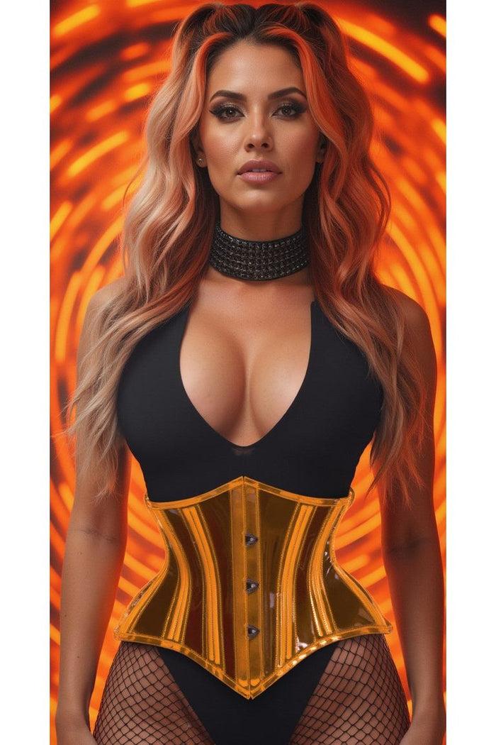 daisy beachwear Lavish Clear Orange Curvy Cut Mini Cincher Corset