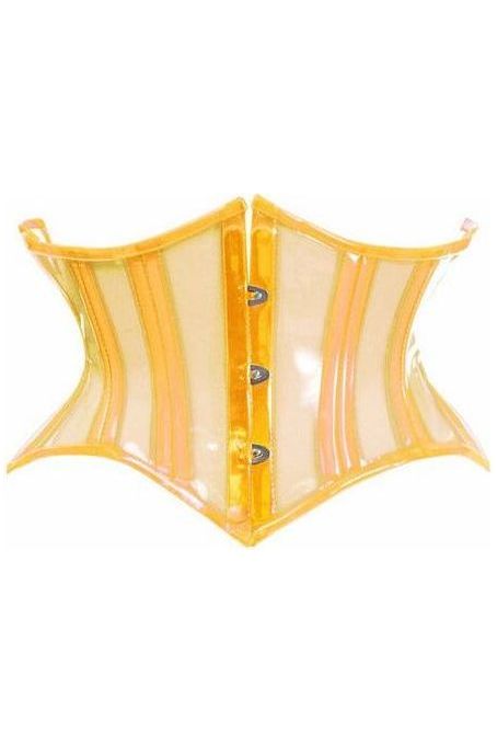 daisy beachwear Lavish Clear Yellow Curvy Cut Mini Cincher Corset