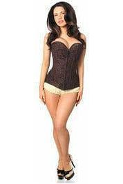 Daisy Beachwear Lavish Dark Brown Lace Overbust Corset W/Zipper