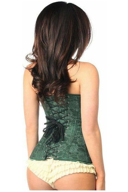 Daisy Beachwear Lavish Dark Green Lace Overbust Corset W/Zipper