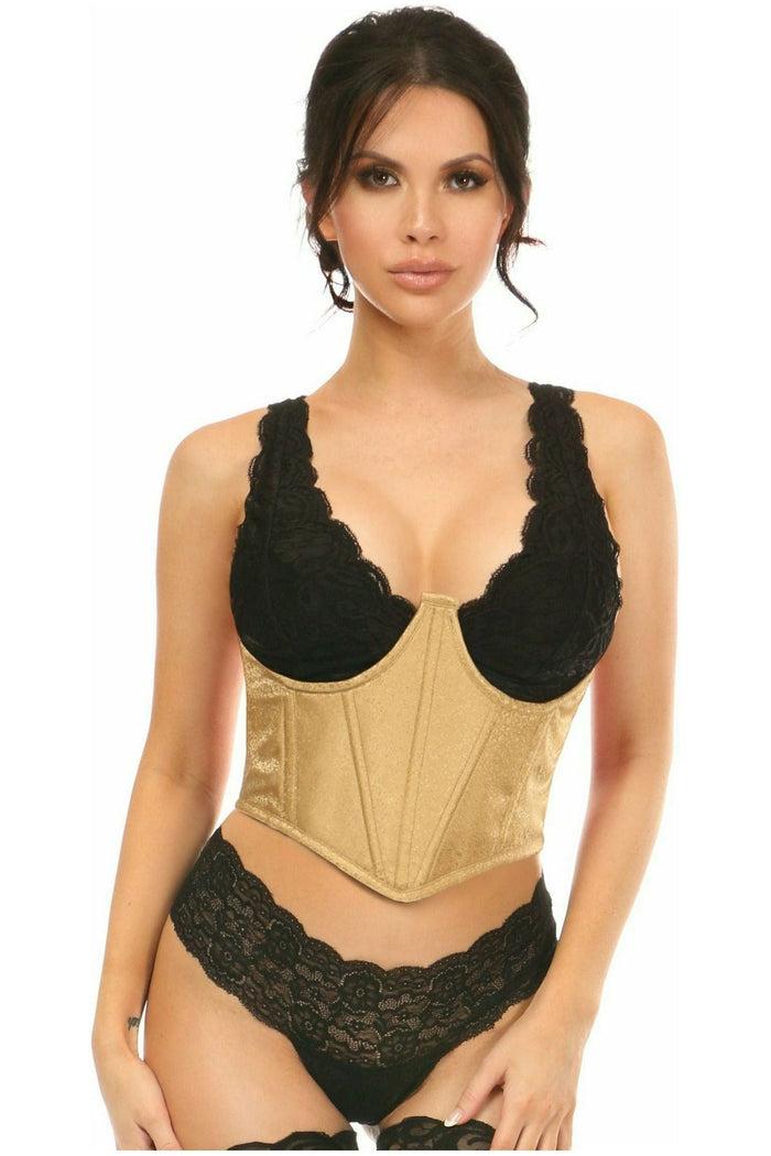 Daisy Beachwear Lavish Gold Brocade Open Cup Waist Cincher