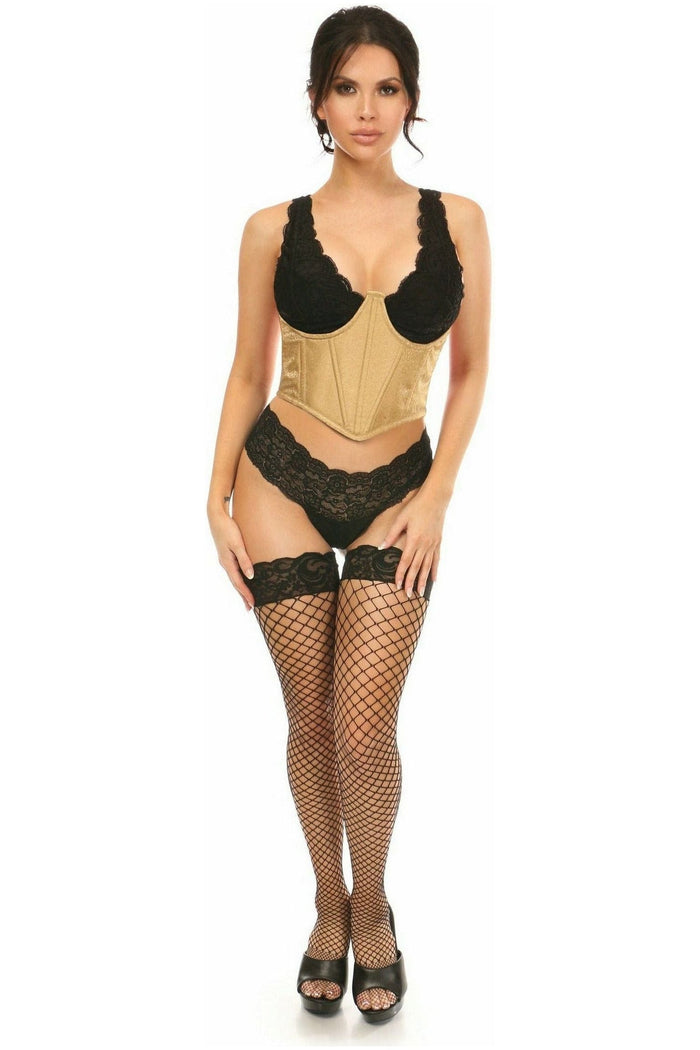 Daisy Beachwear Lavish Gold Brocade Open Cup Waist Cincher