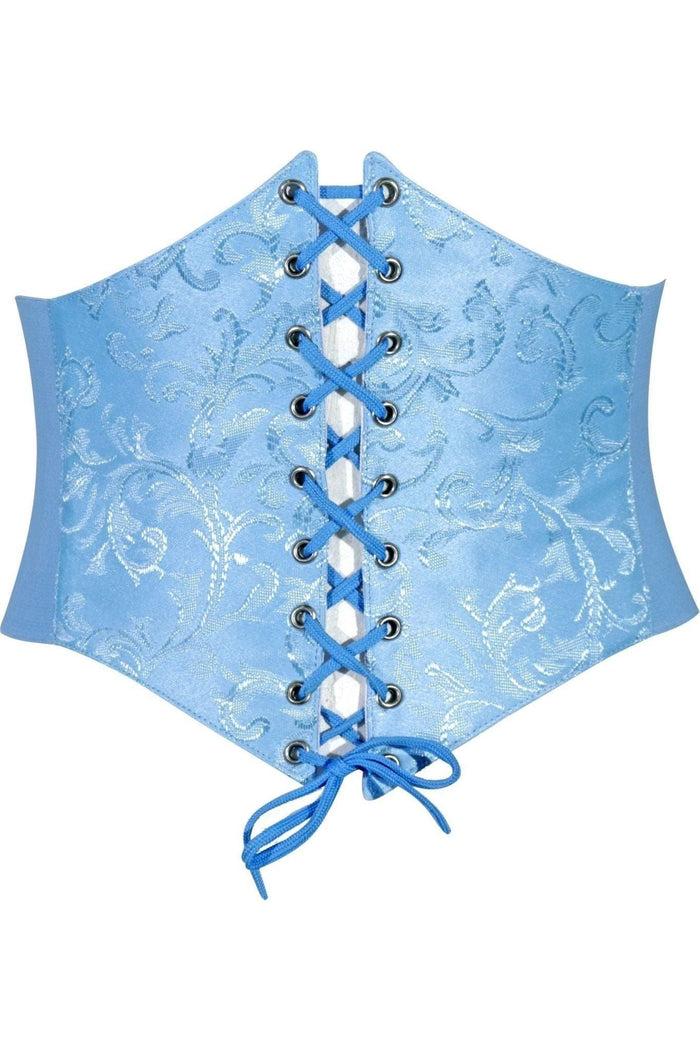 daisy beachwear Lavish Lt Blue Brocade Corset Belt Cincher