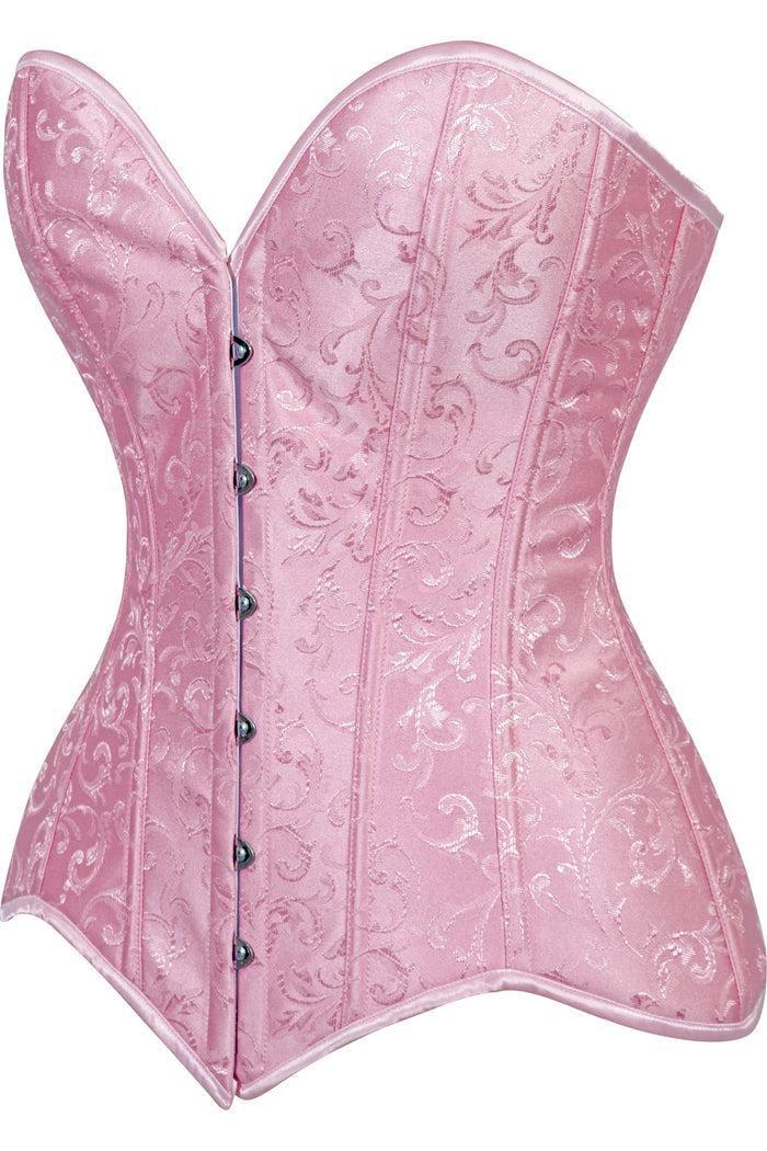 Daisy Beachwear Lavish Lt Pink Brocade Overbust Corset W/Busk Closure