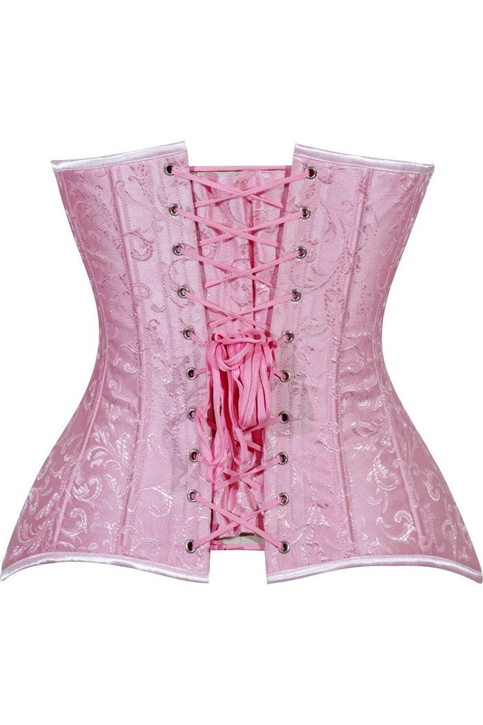Daisy Beachwear Lavish Lt Pink Brocade Overbust Corset W/Busk Closure