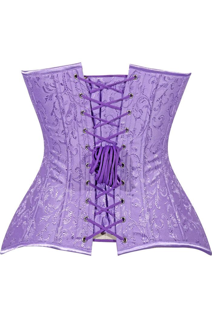 Daisy Beachwear Lavish Lt Purple Brocade Overbust Corset W/Busk Closure