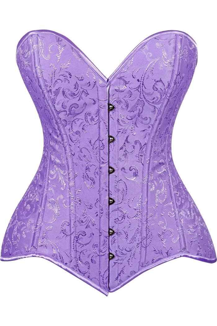 daisy beachwear Lavish Lt Purple Brocade Overbust Corset W/Busk Closure