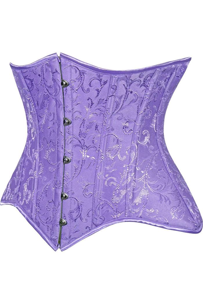 Daisy Beachwear Lavish Lt Purple Brocade Waist Cincher Under Bust Corset W/Front Busk Closure