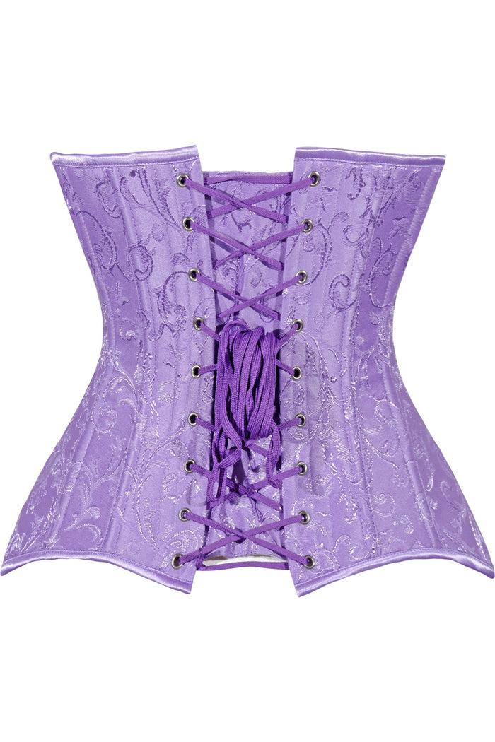 Daisy Beachwear Lavish Lt Purple Brocade Waist Cincher Under Bust Corset W/Front Busk Closure