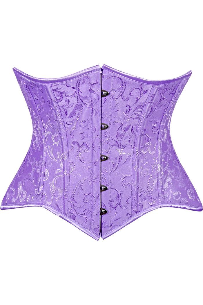 daisy beachwear Lavish Lt Purple Brocade Waist Cincher Under Bust Corset w/Front Busk Closure