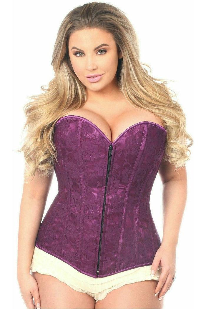 daisy beachwear Lavish Magenta Lace Overbust Corset w/Zipper