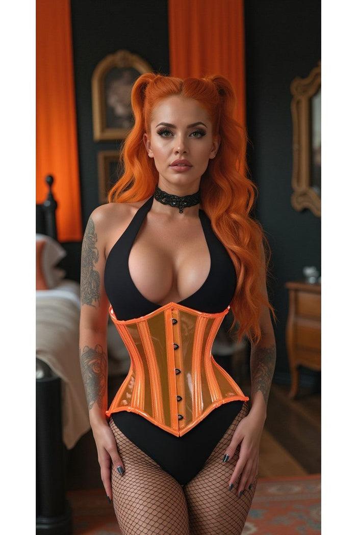 Daisy Beachwear Lavish Orange Clear Curvy Underbust Waist Cincher Corset