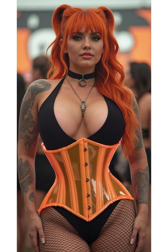 Daisy Beachwear Lavish Orange Clear Curvy Underbust Waist Cincher Corset