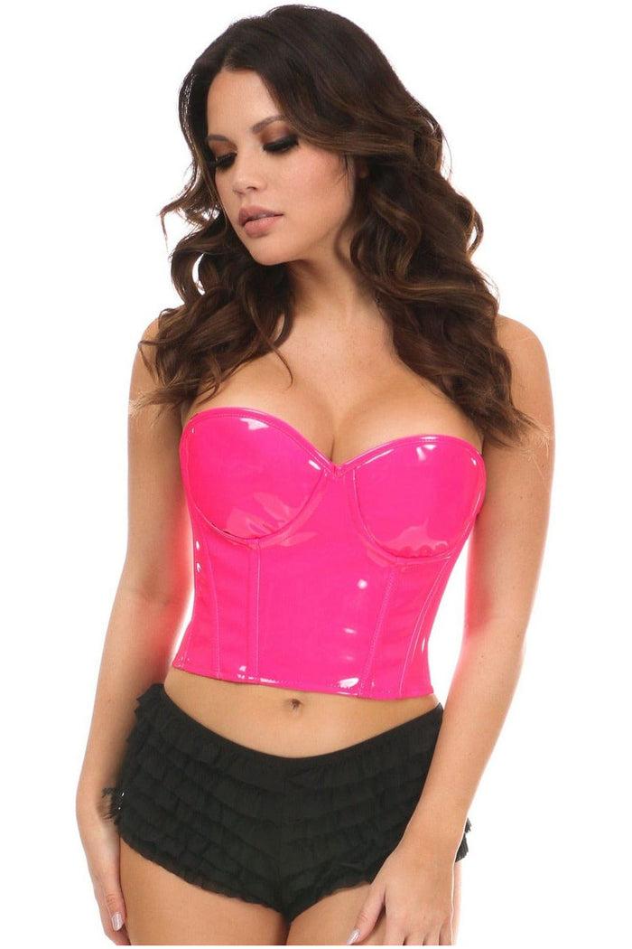 daisy beachwear Lavish Pink Patent PVC Underwire Bustier