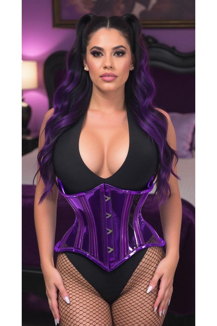Daisy Beachwear Lavish Purple Clear Curvy Underbust Waist Cincher Corset