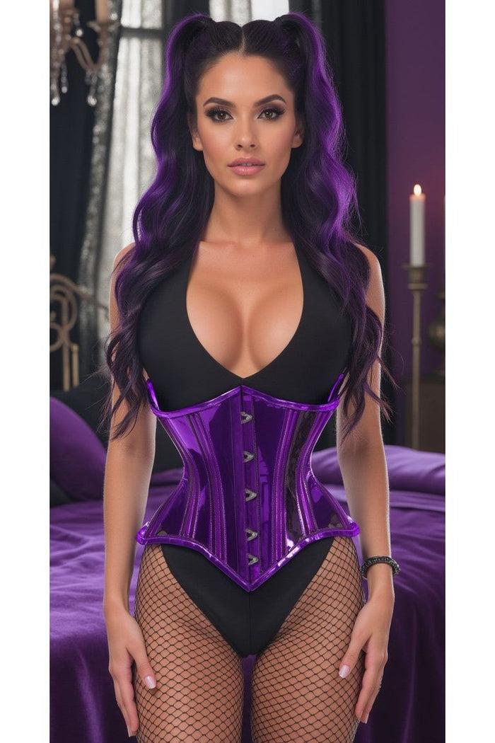 Daisy Beachwear Lavish Purple Clear Curvy Underbust Waist Cincher Corset