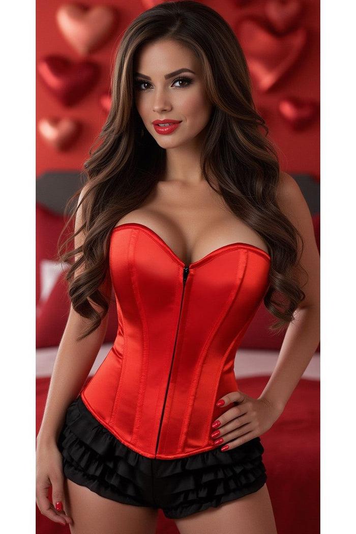 Daisy Beachwear Lavish Red Sweetheart Front Zipper Corset